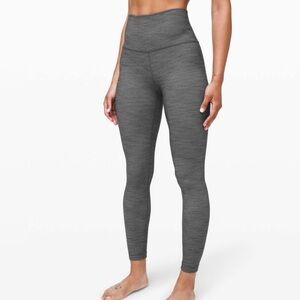 Lululemon Align Pant Il High Rise 25" Gray Heather Herringbone Leggings Size 12